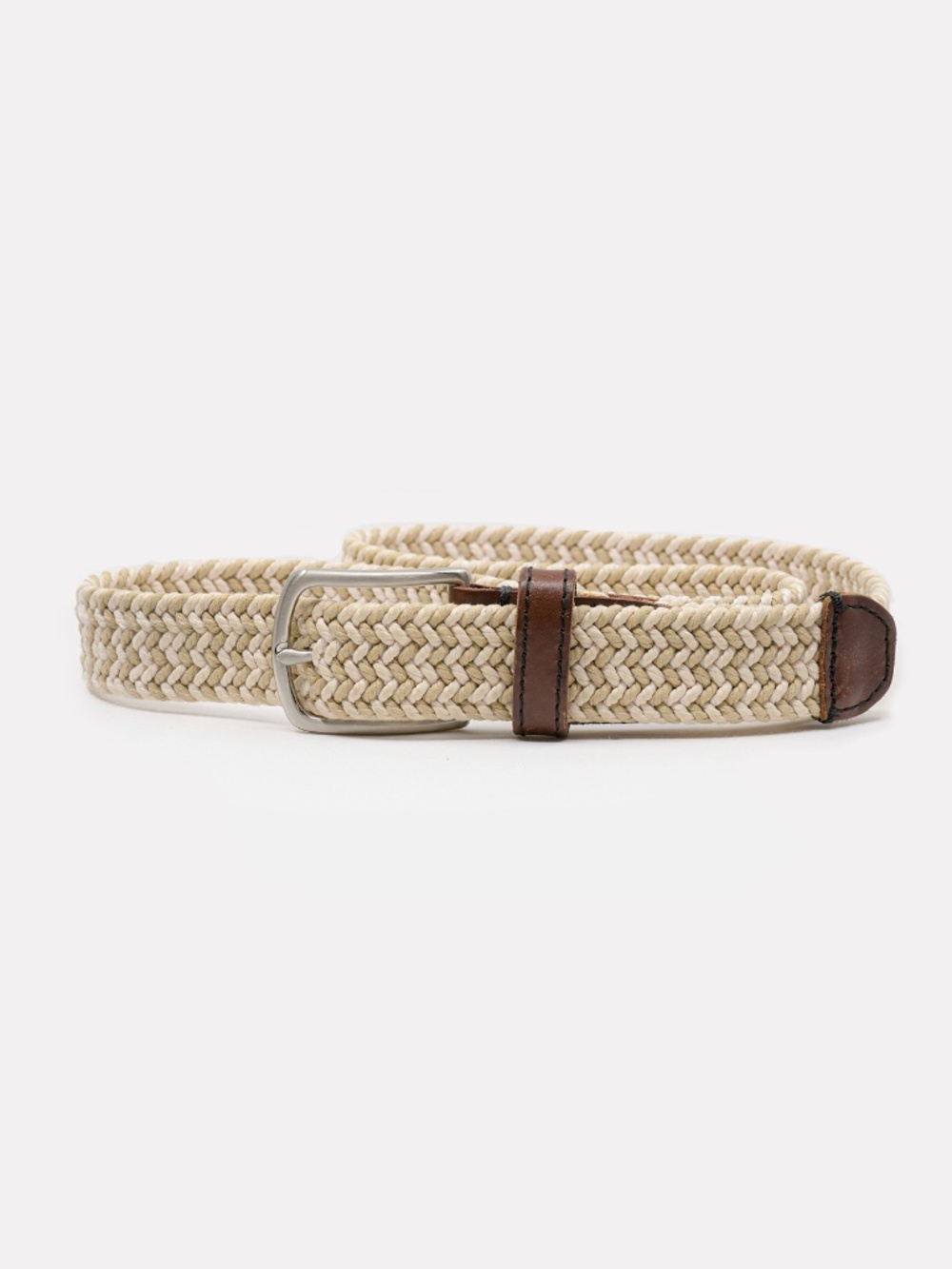 FOSSIL Braided Belt w/Leather Trim